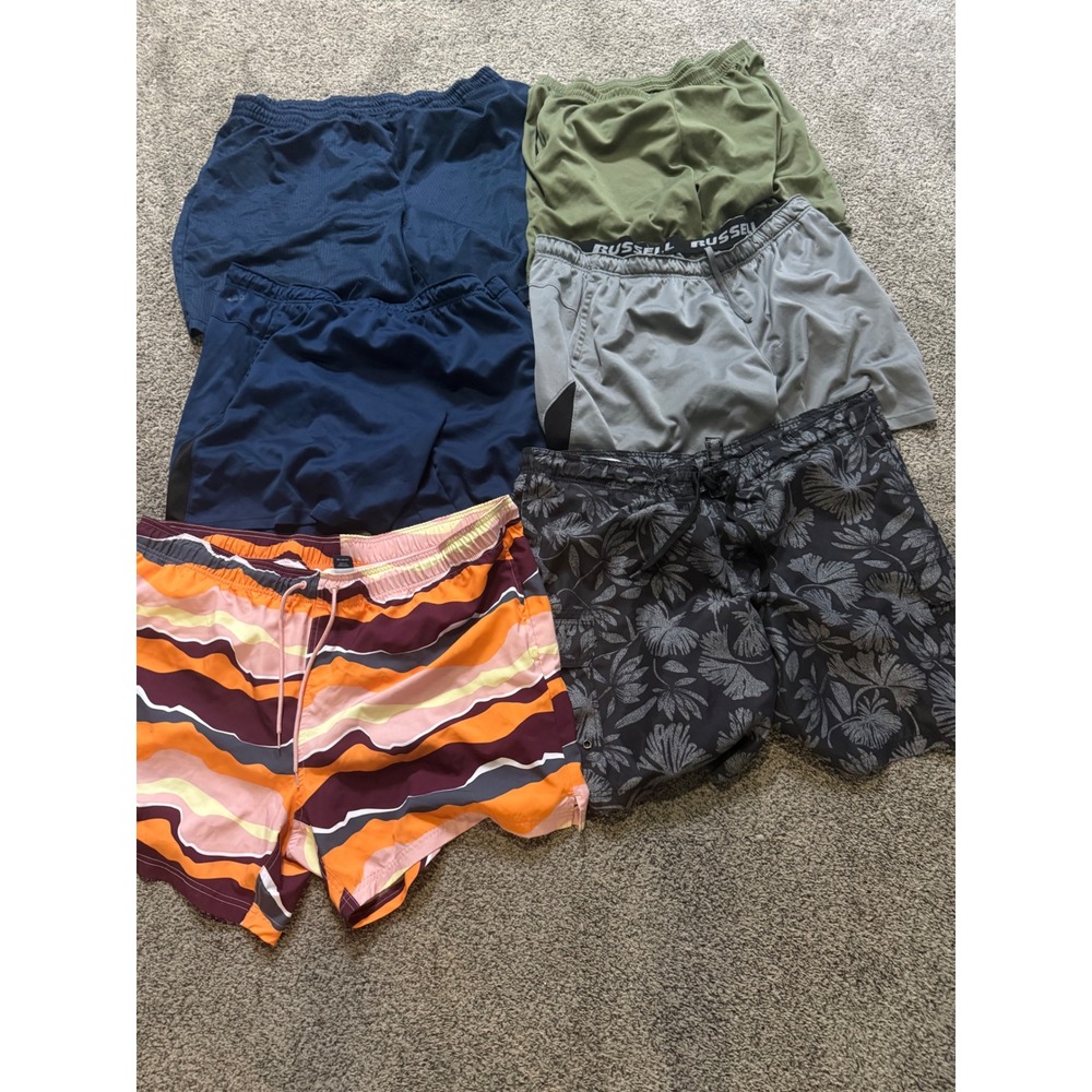Mens Shorts Lot 6pc Russell Starter George OP Real Essentials 2XL 3XL Athletic